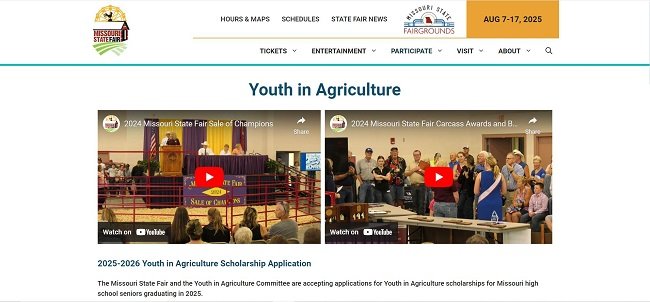 2025-2026 Youth In Agriculture Scholarship Application