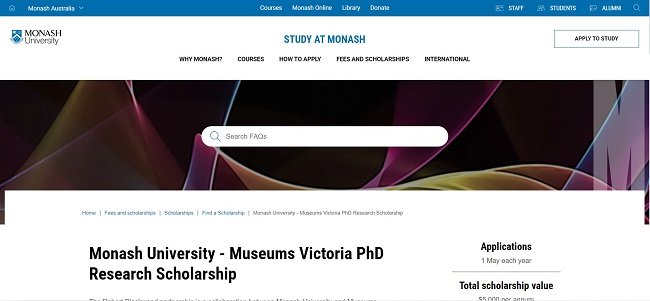 Museums Victoria PhD Research Scholarship Official Website 