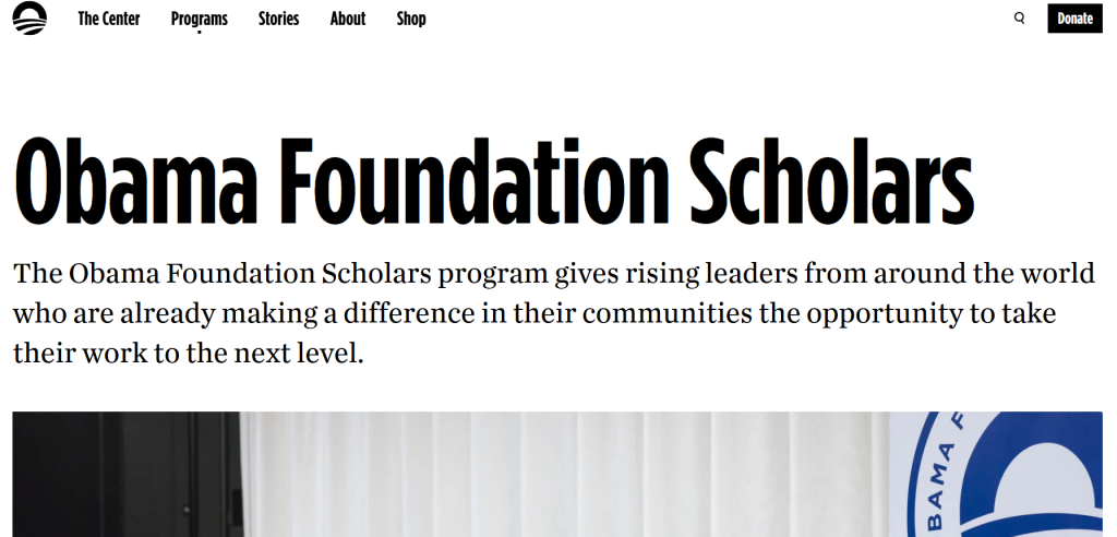 Obama Foundation Scholars Program